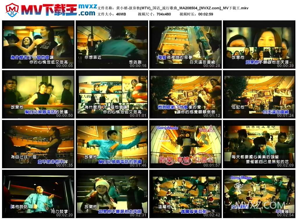 黄小琥-放弃他(MTV)_国语_流行歌曲_MA208504